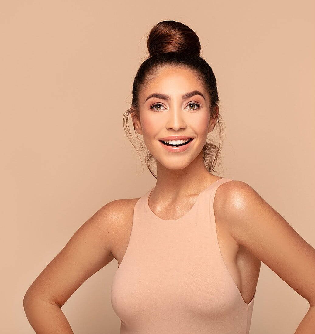 older woman with slender arms