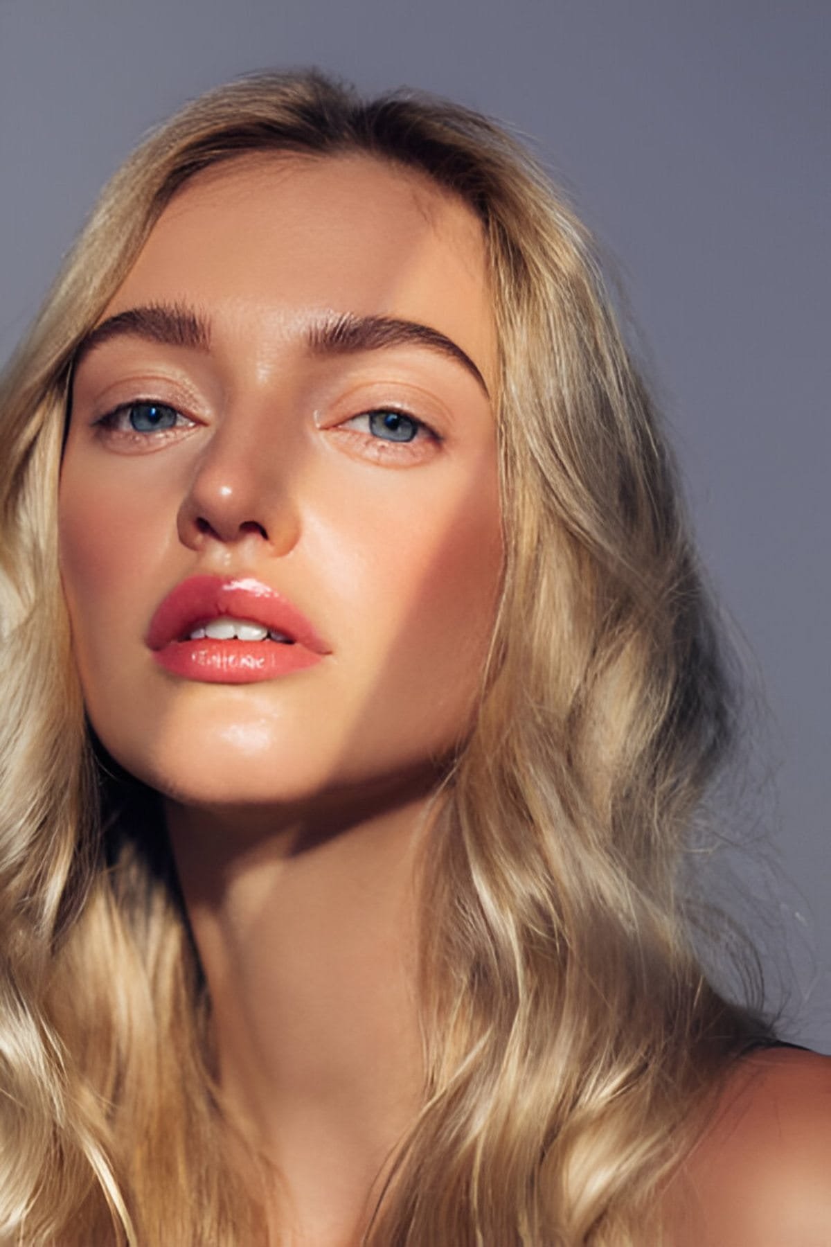 Portrait of young girl with beautiful skin and make-up