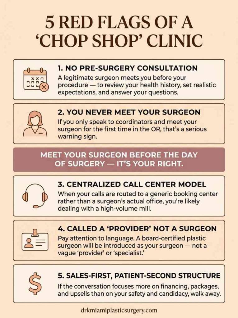 5 red flags that a plastic surgery clinic is a chop shop