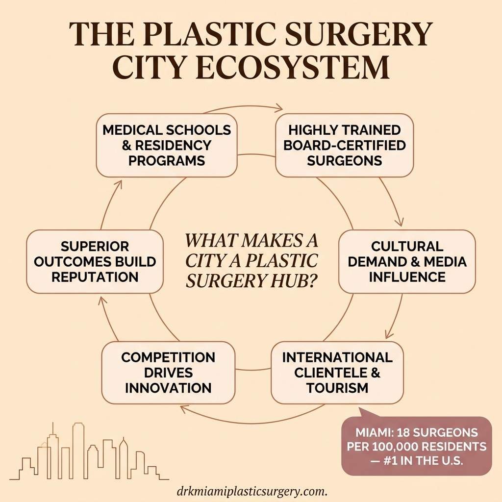 Interconnected factors that create a top plastic surgery city