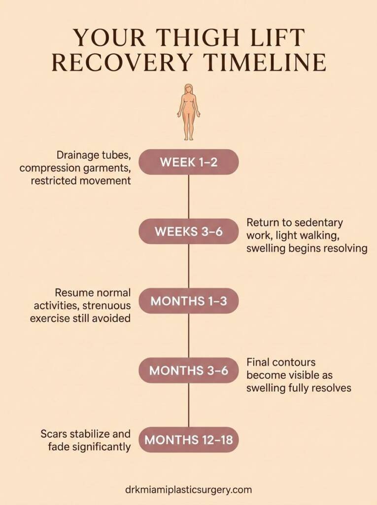 Thigh lift surgery recovery timeline