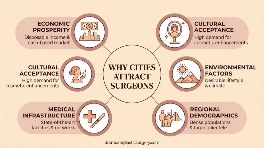 Factors that drive plastic surgeon concentration in US cities