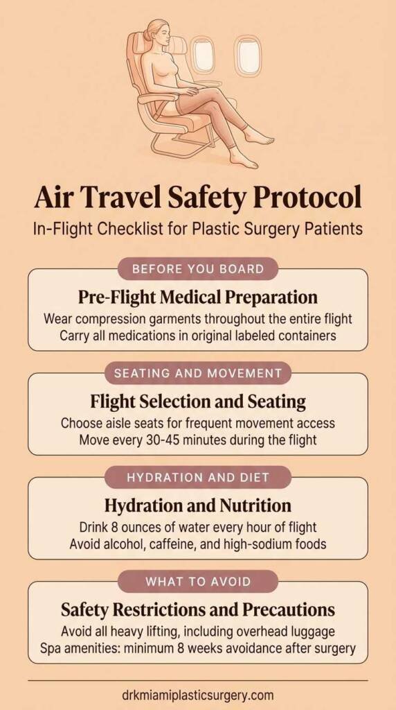 In-flight safety checklist for plastic surgery patients