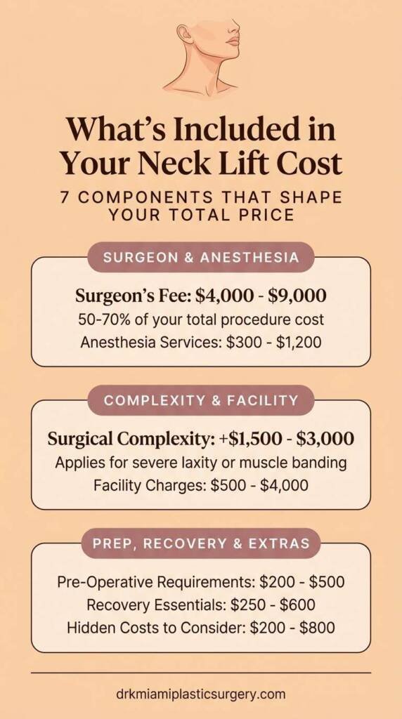 Visual breakdown of neck lift procedure costs