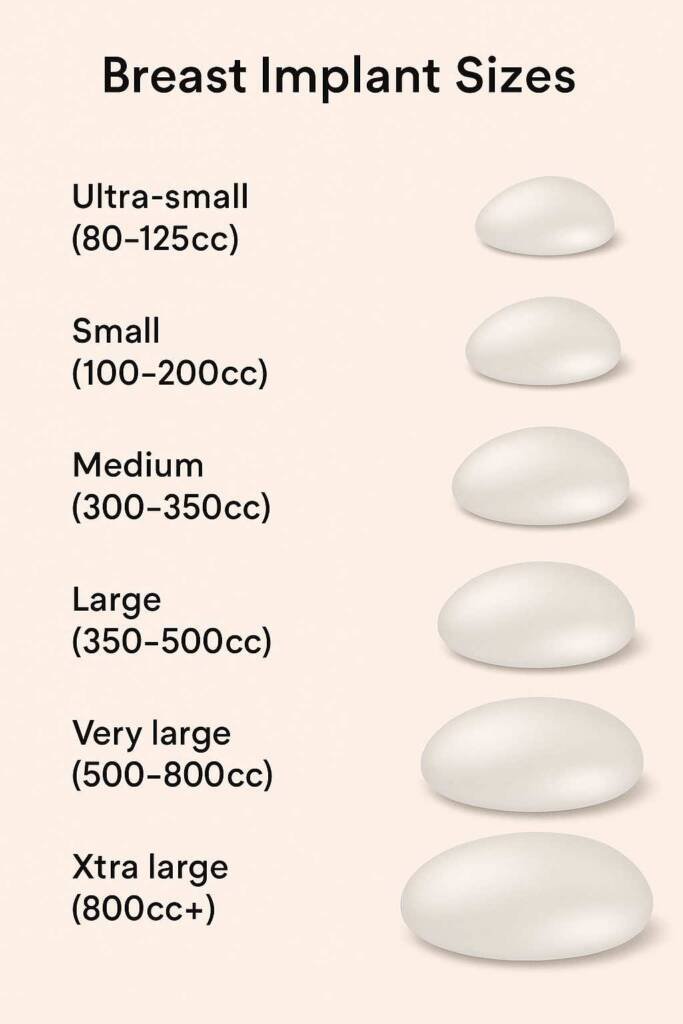 breast implant sizes