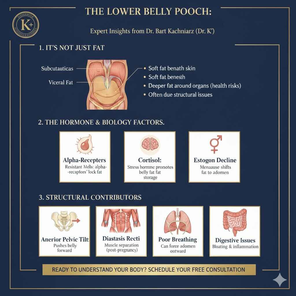 why do i have a lower belly pooch