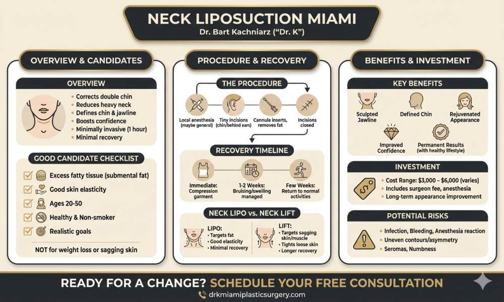 Neck Liposuction - Miami - infographic