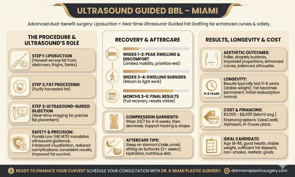 Ultrasound Guided BBL Miami infographic