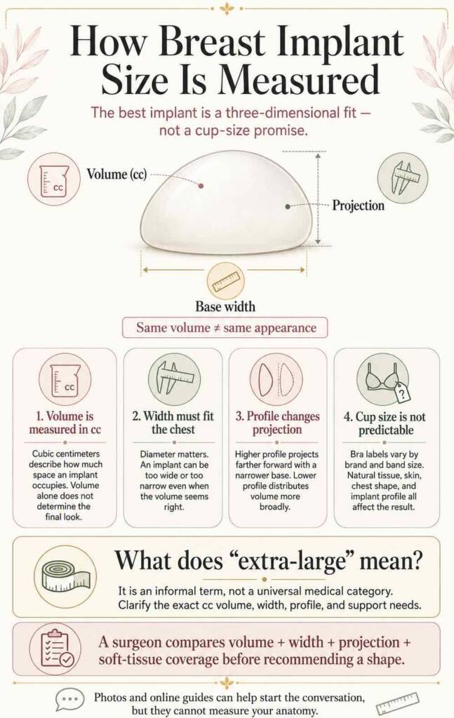 How breast implant size is measured