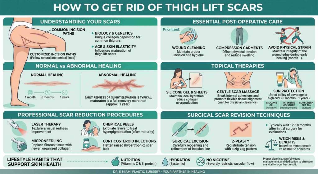 how to get rid of thigh lift scars